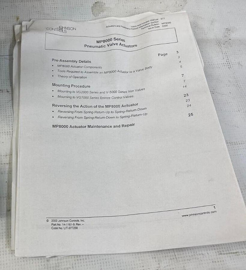 Used Johnson Controls MP821C Valve Actuator