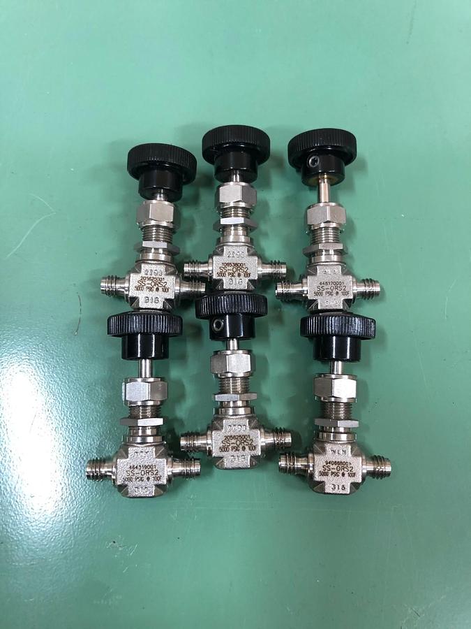 Used Swagelok SS-0RS2 Bonnet Needle Valve 1/8” Tube Fitting - Lot of 6