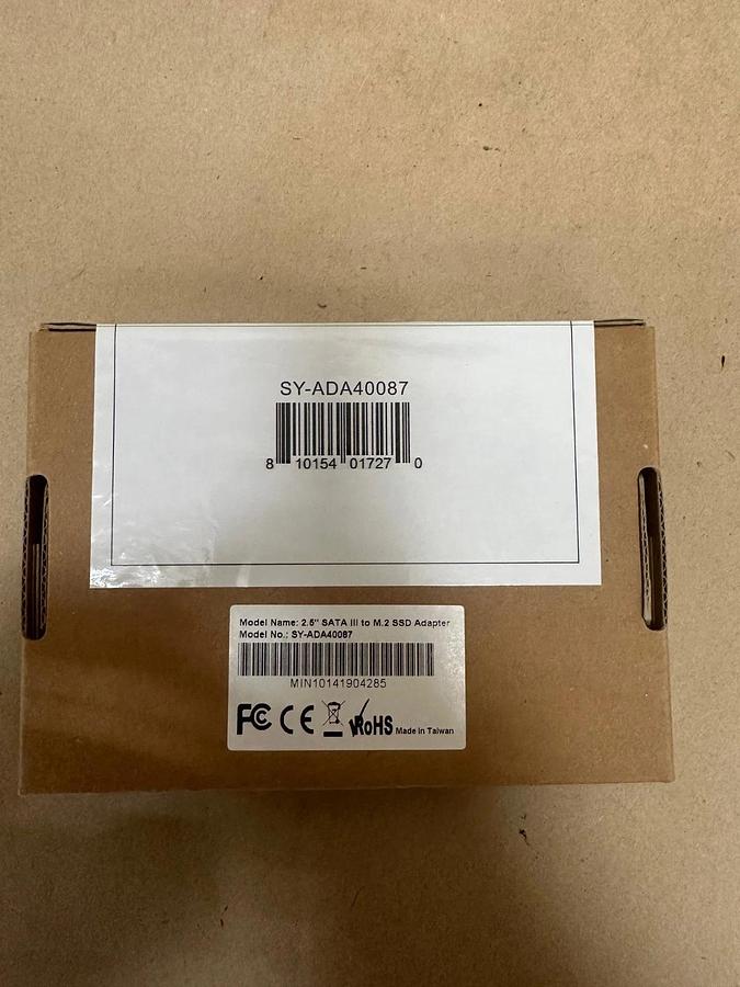 Used SYBA SY-ADA40087 2.5” SATA 3 to M.2 SSD Adapter *NEW FACTORY SEALED*