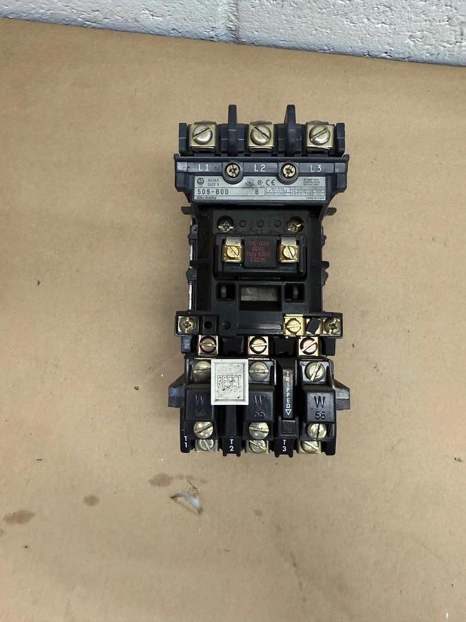 Used Allen-Bradley 509-B0D NEMA Size 1 Starter, Series B, 600 VAC, 50/60 Hz
