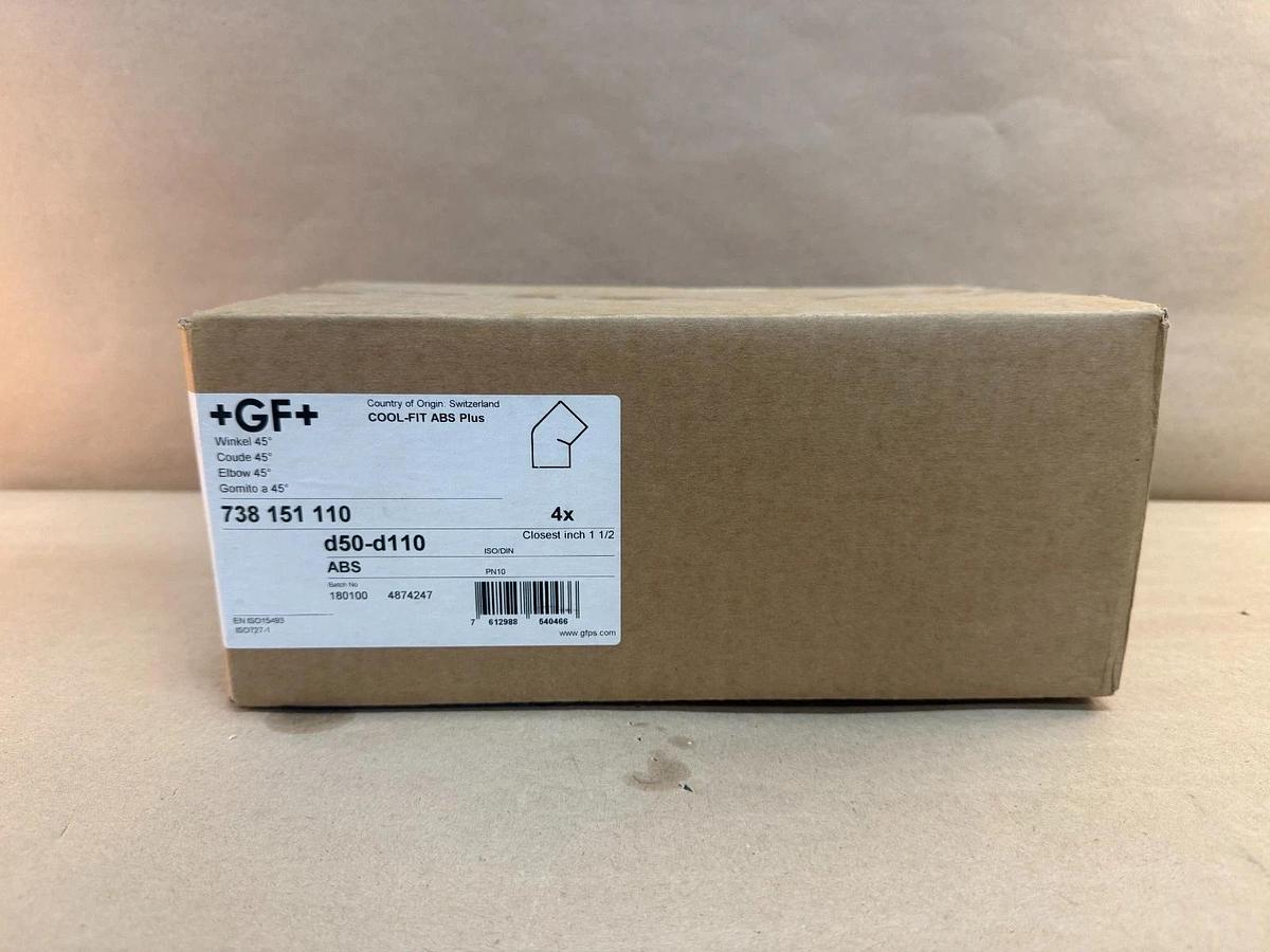 Used Georg Fischer Cool-Fit ABS Plus Elbow 45° 738 151 110 (Qty 4) *FACTORY SEALED*