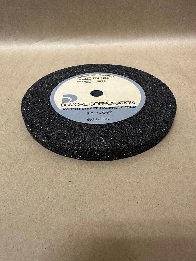 Used Dumore Corp 774-0216 Silicon Carbide 36 Grit 6”x1/2”x1/2” Grinding Wheel *NEW*