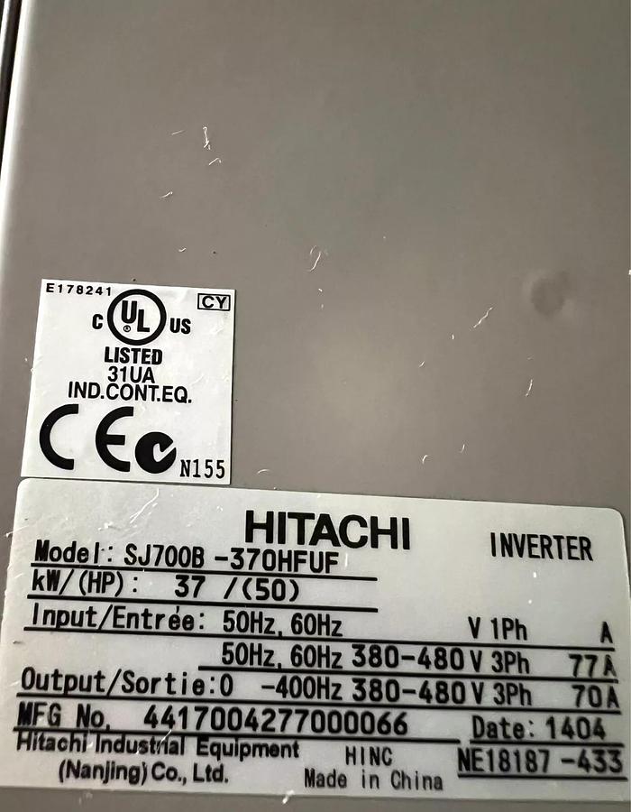 Used Hitachi SJ700B-370HFUF Inverter