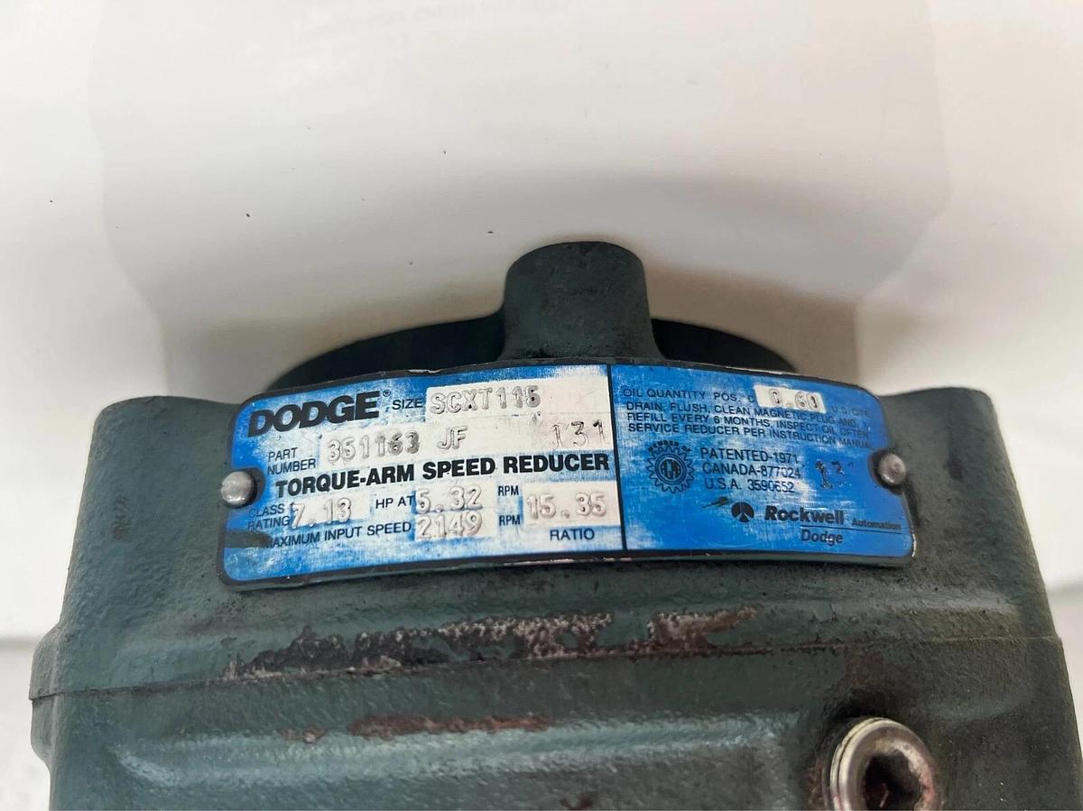 Used Dodge SCXT 115 Torque-Arm Speed Reducer 15.35 Ratio