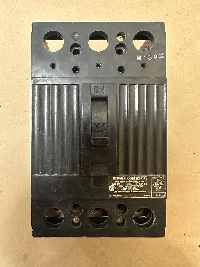 Used General Electric TQD 150A 3 Pole Circuit Breaker