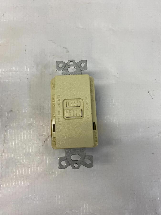 Used Hubbell GFR5350I Ground Fault Device/ Ivory/ Faceless Circuit Guard