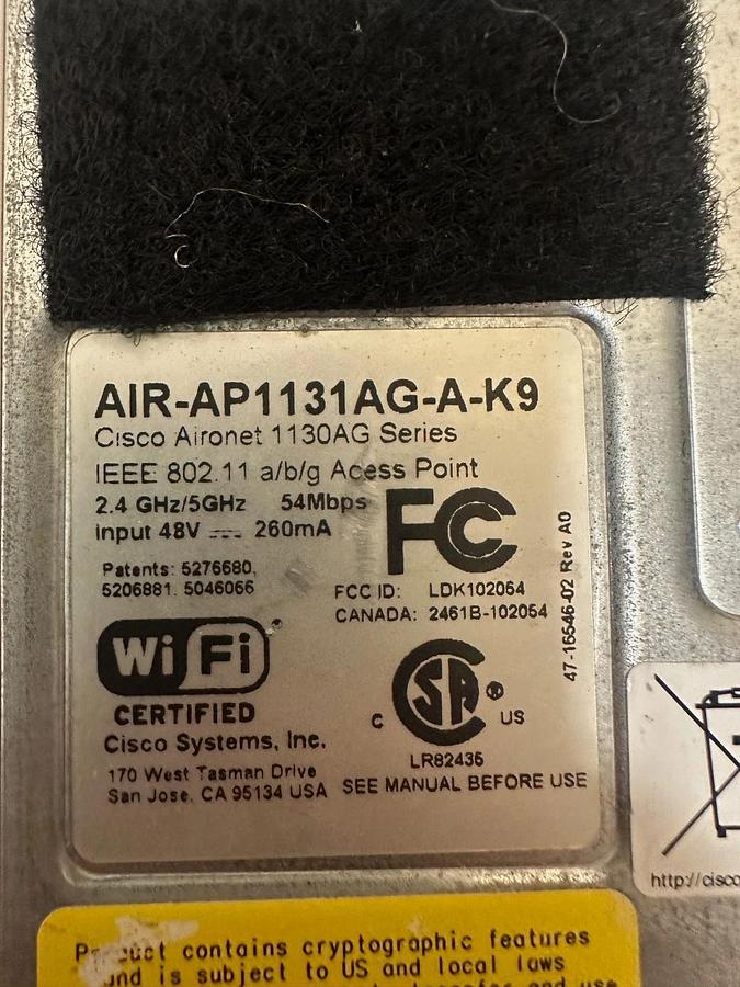 Used Cisco AIR-AP1131AG-A-K9 AIRONET Wireless Access Point - Lot of 4