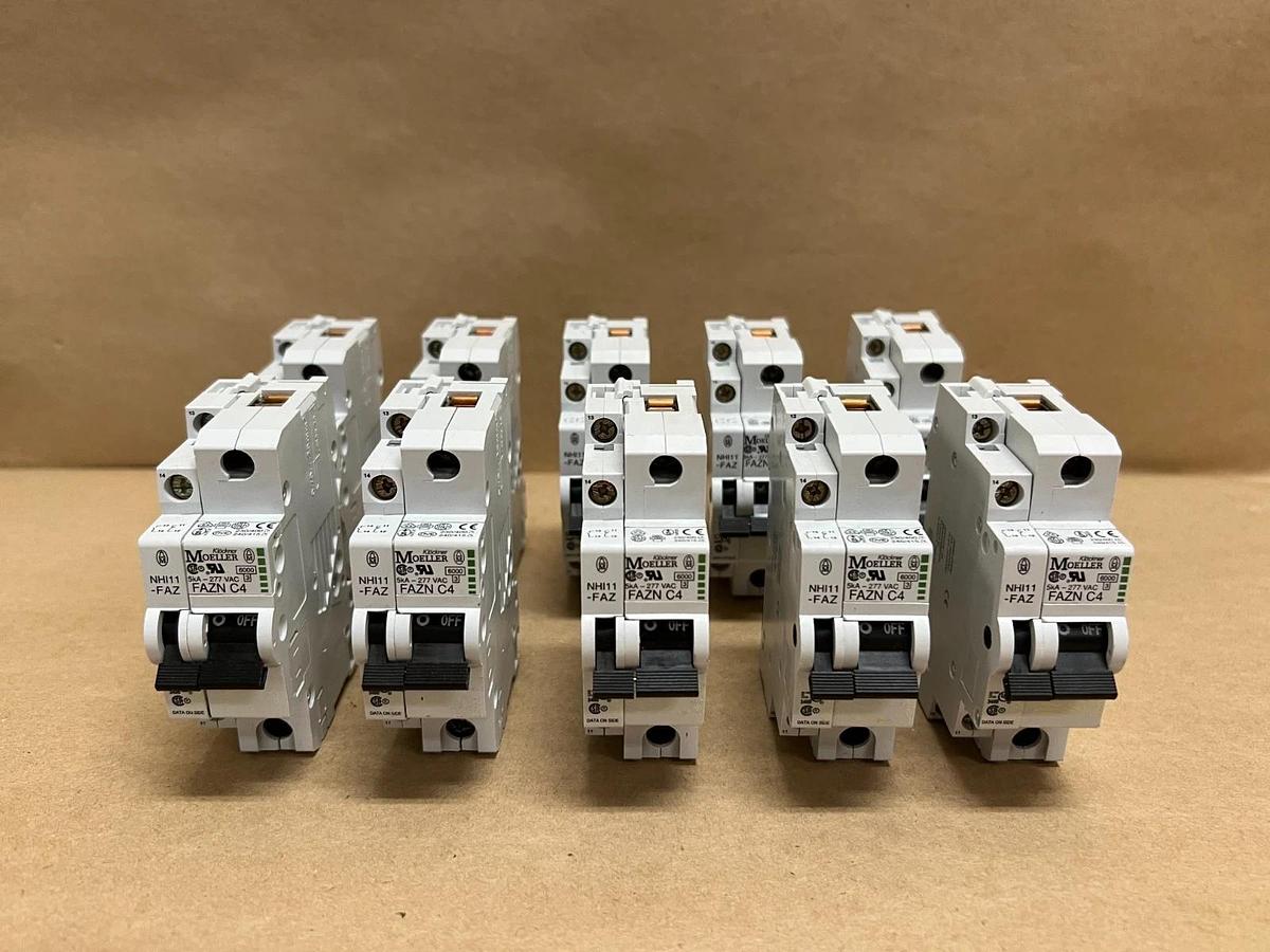 Used Moeller FAZN C4 1 Pole Circuit Breaker, 230/400V, 4A - Lot of 10