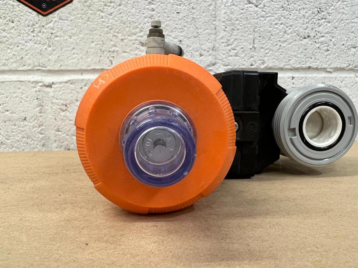 Used Georg Fischer Type PA11, Code 198150144 Pneumatic PVC Flanged Ball Valve