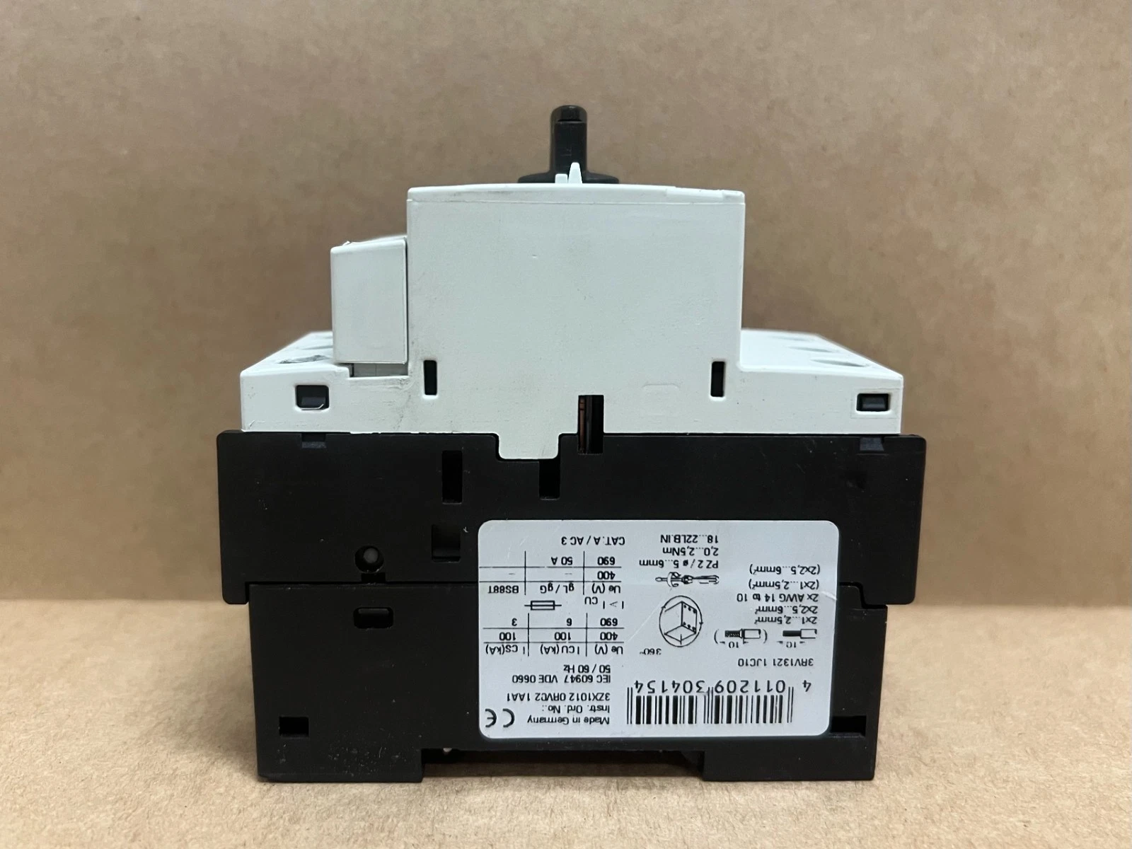 Used Siemens 3RV1321-1JC10 Sirius 3R 3P Motor Protection Circuit Breaker - Lot of 3