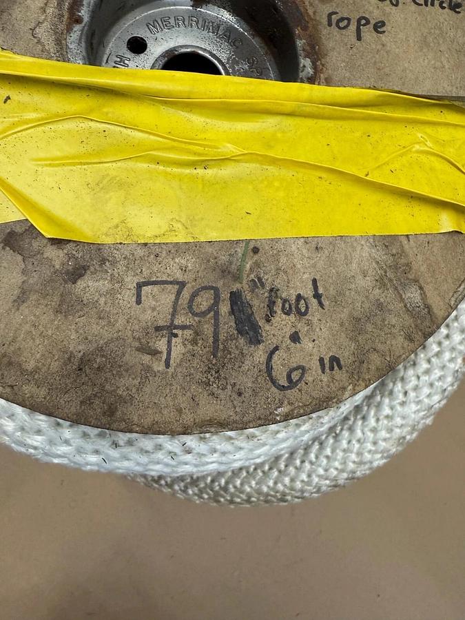 Used 79’ 6” Polyester Threaded Surge Rope, 1.5” Thick Rope