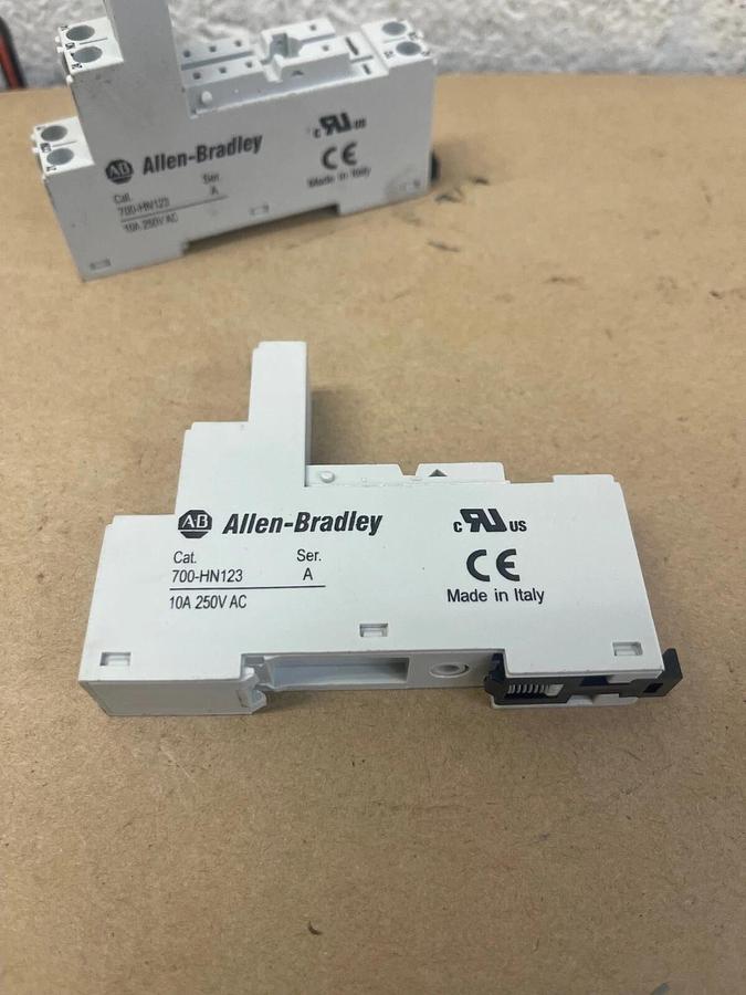 Used Allen-Bradley 700-HN123 Terminal Socket, Series A, 10A, 250 VAC - Lot of 2