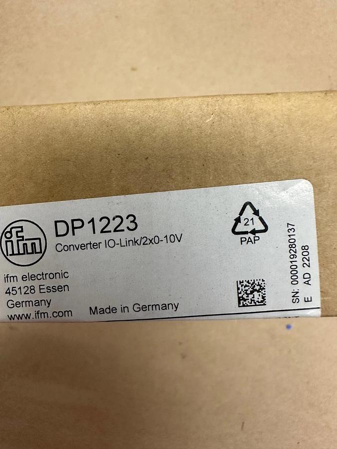 Used IFM DP1223 Converter IO-Link/2x0-10v *NEW*