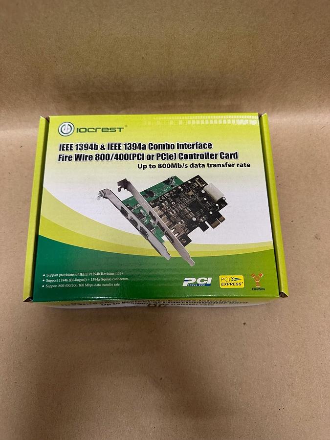 Used IOCREST SY-PEX30016 FireWire 800 Expansion Controller Card *FACTORY SEALED*