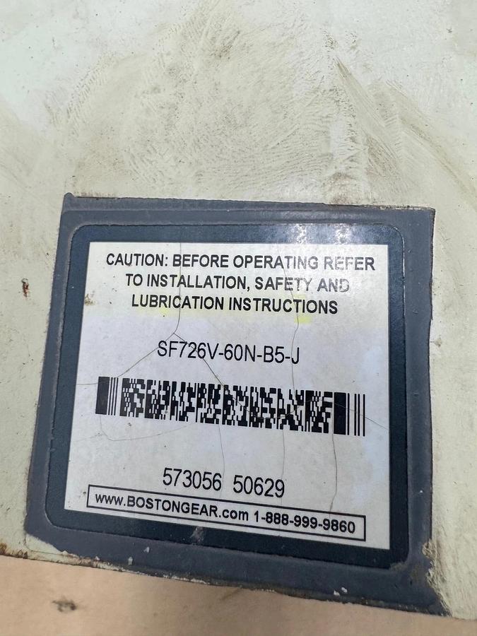 Used Boston Gear SF726V-60N-B5-J Gear Speed Reducer, Ratio 60:1