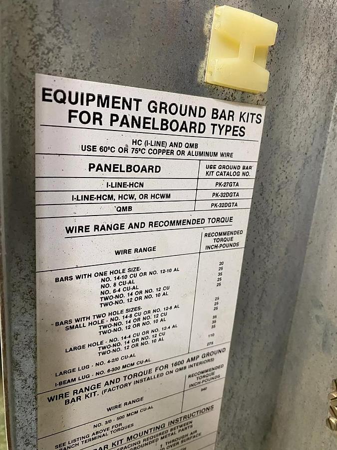 Used Square D HCN0952-2MN I-Line PanelBoard, 250V AC or DC, 600 VAC, Multiple Breaker