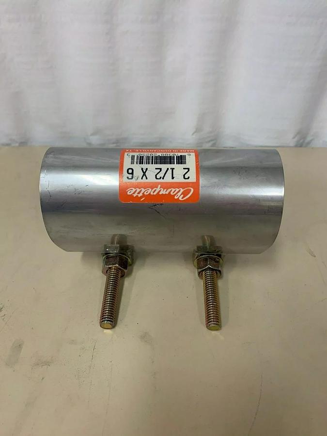 Used Industrial Pipe Clamps LOT of 4: 2-1/2" x 6", 1-1/2" x 6", 1-1/4" x 6", 1" x 6")