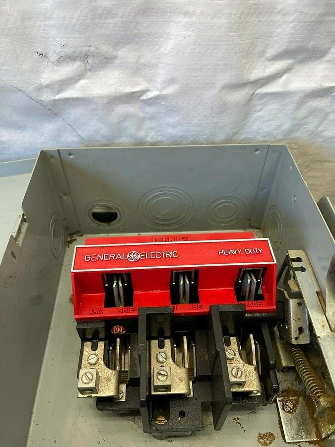 Used General Electric THN3362 MOD. 4 Heavy Duty Safety Switch, 60 Amp, 600VAC, 3-pole