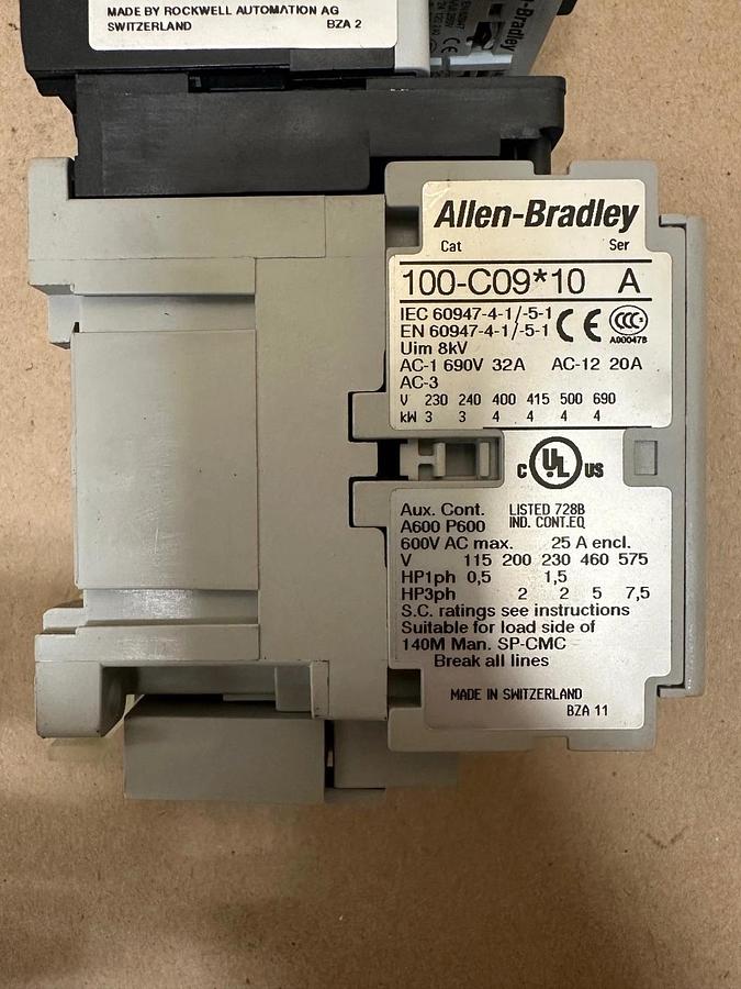 Used Allen Bradley 140M-C2E-C10 Ser C Circuit Breaker w/ 100-C09*10 Contactor