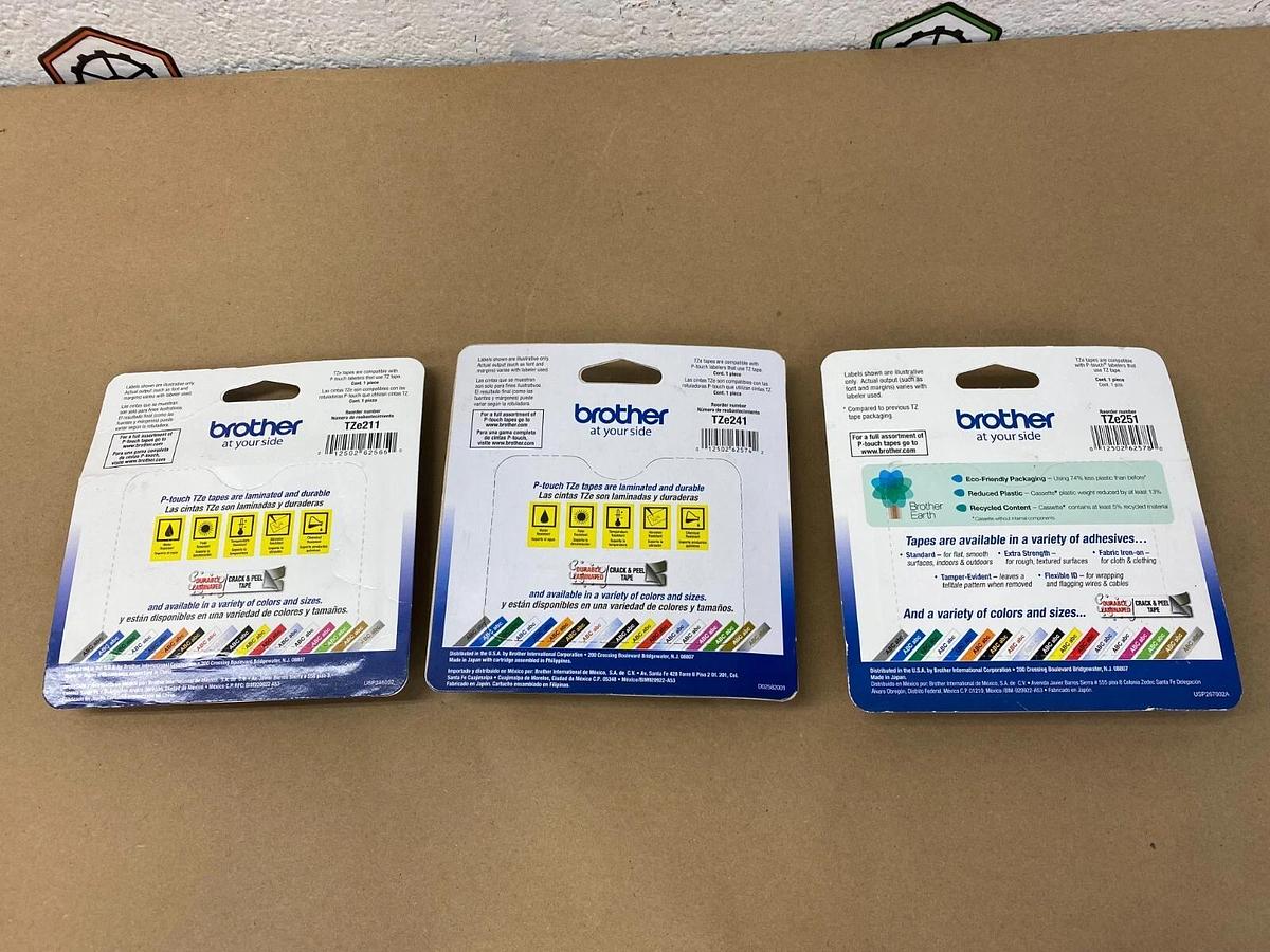 Brother TZe-251 TZe-211 TZe-241 P-Touch Electronic Labeling System 3/4" 1/4" 1"