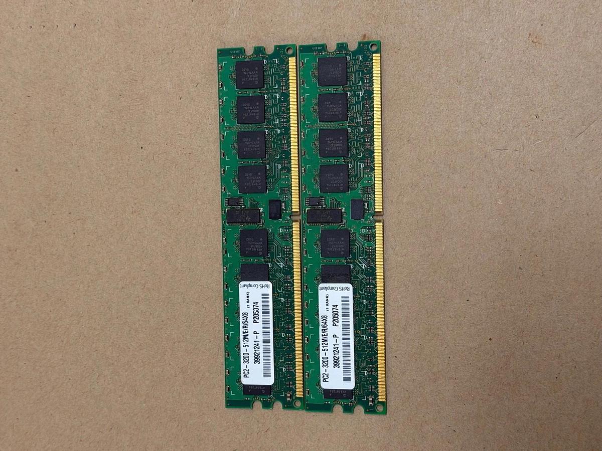 Used Gigaram PC2-3200 512MB DDR2-400 Ram - Lot of 2