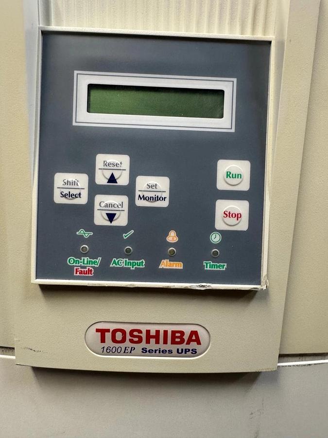 Used Toshiba UE32L220C61T Uninterruptible Power Supply 1600 EP Ser UPS, 22KVA, 91.6A