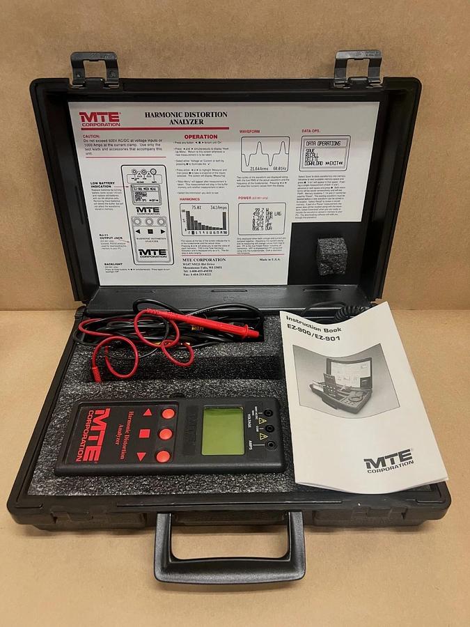 Used MTE Corperation EZ-901 Harmonic Distortion Analyzer 600V AC/DC Max