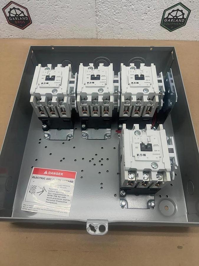 Used Eaton ECL03D1ABA Lighting Contactor Enclosure NEMA Type 1 with 4  Eaton CN35GN3