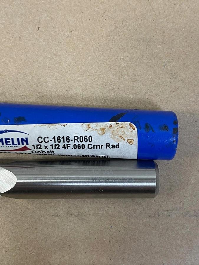 Melin (Tool Company) CC-1616-R060, 1/2x1/2, 4F .060, Crnr Rad, Cobalt End Mill