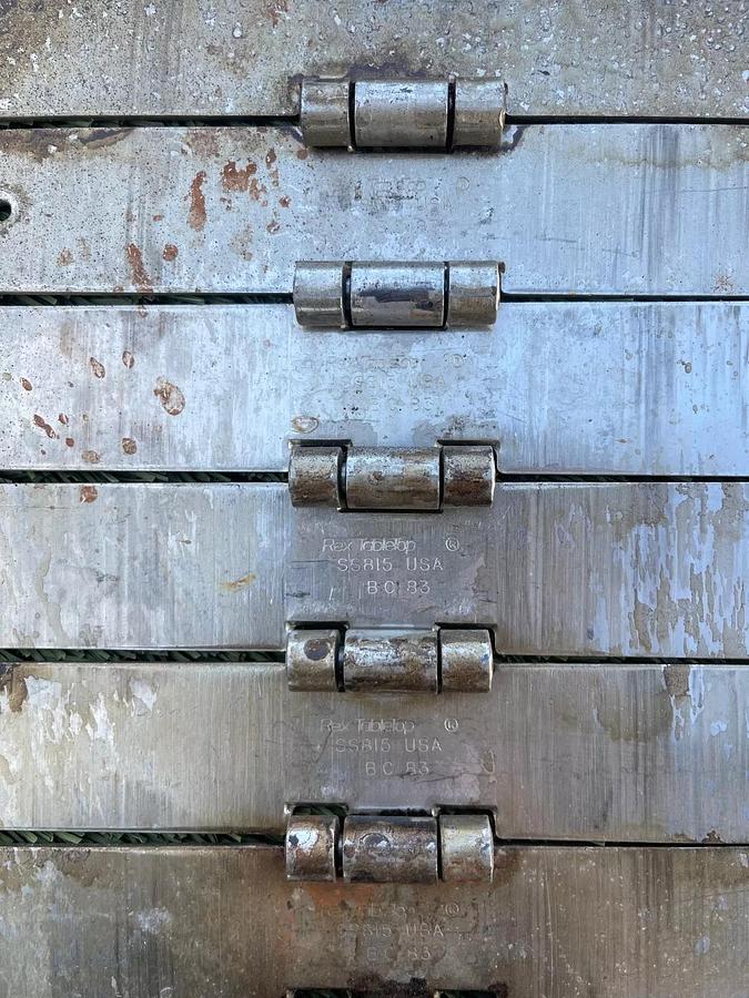 Used Rexnord SS815 BC 83 Tabletop Chain, Stainless Steel, L:43.5” W:7.5"