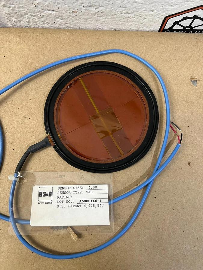 Used BS&B A6000146-1 Burst Disc, Sensor Size 4.00, Type SAS - Lot of 2