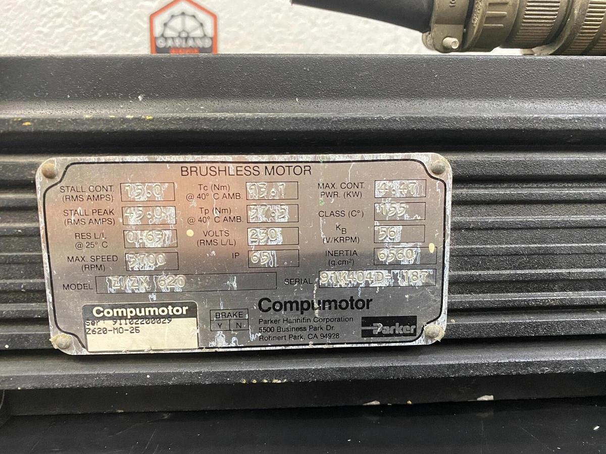 Used Parker Z/ZX 620 Brushless Motor, 15.0 Amps, 3700 RPM, 230V, 65 IP