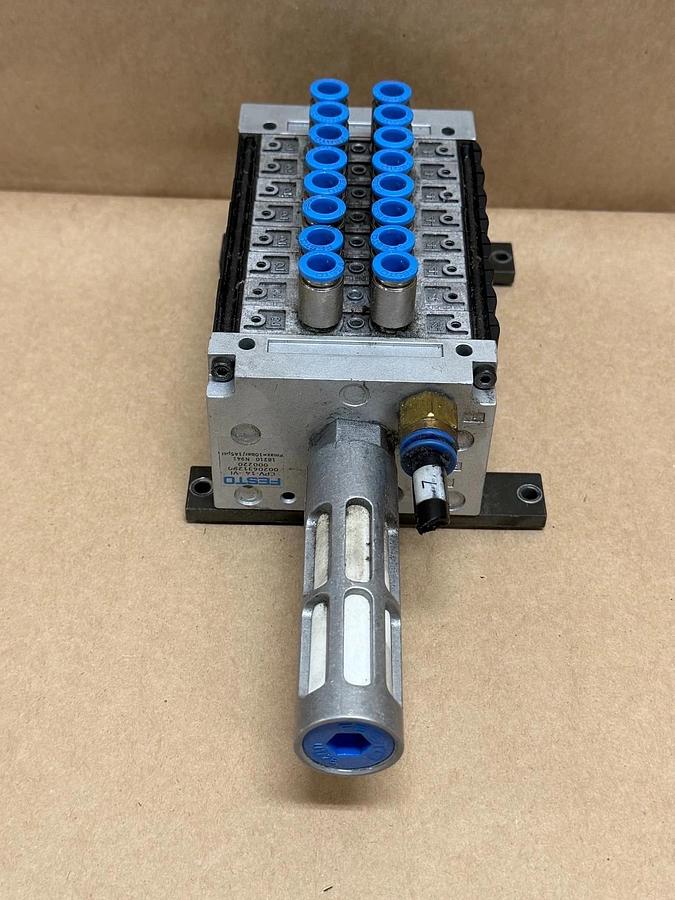 Used Festo CPV-14-VI Manifold Assembly w/ (8) 161-360 Solenoid Valves
