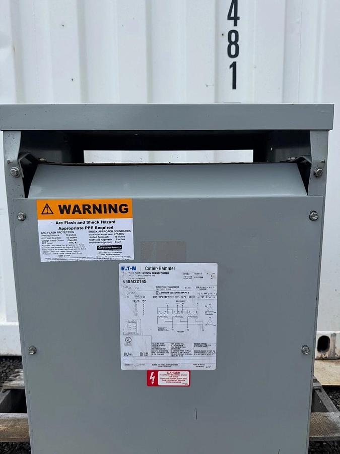 Used Eaton/ Cutler Hammer V48M22T45 Dry Type Distribution Transformer Ser B, 45kVA