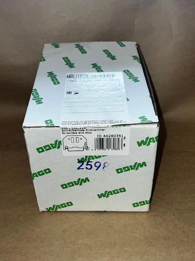 WAGO 249-116 Screwless End Stop (Qty 100) *FACTORY SEALED*