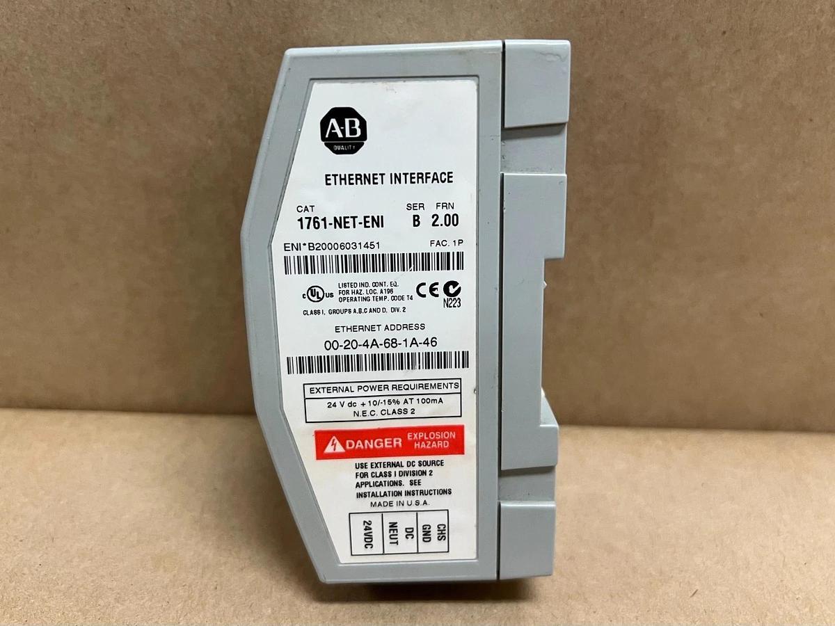 Used Allen Bradley 1761-NET-ENI Ser. B Ethernet Interface FRN 2.00