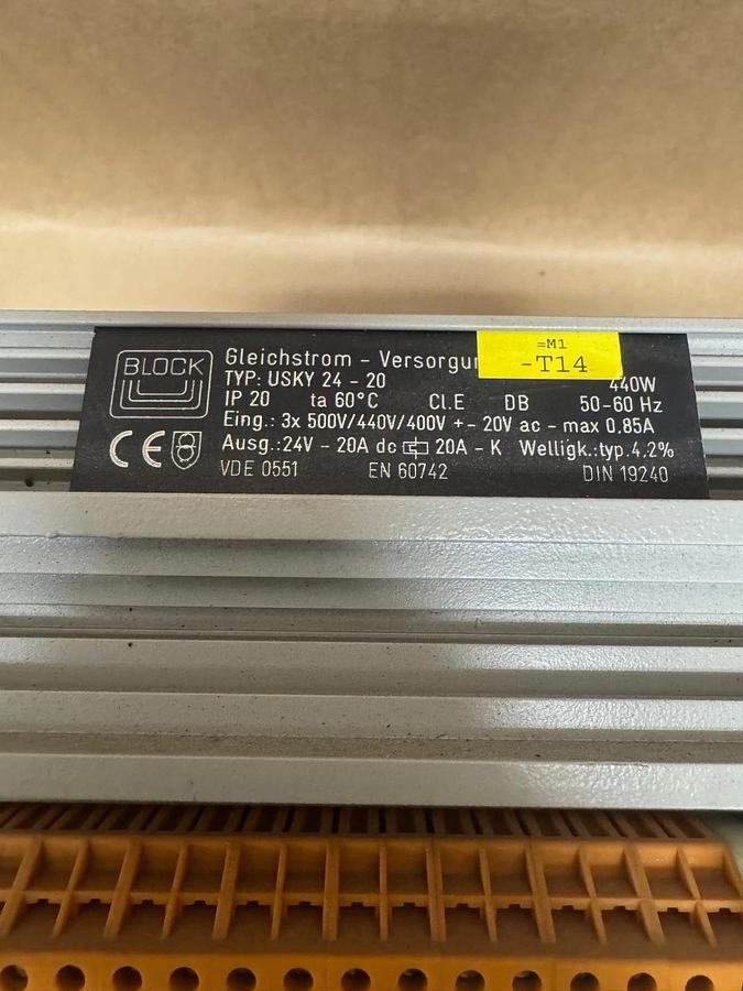 Used Block Gleichstorm USKY24-20 DC Power Supply 500/440/400V