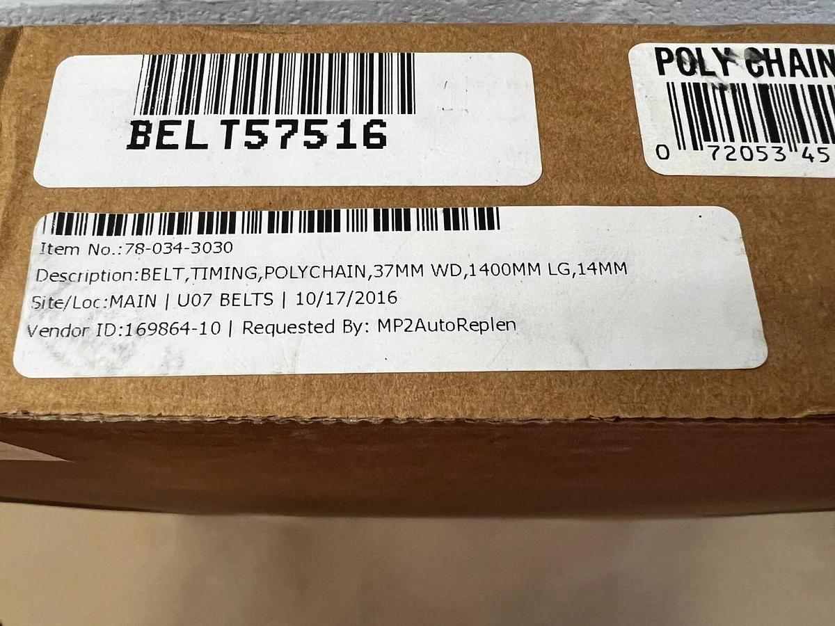 Used Gates 14MGT-1400-37 Poly Chain GT Carbon Belt