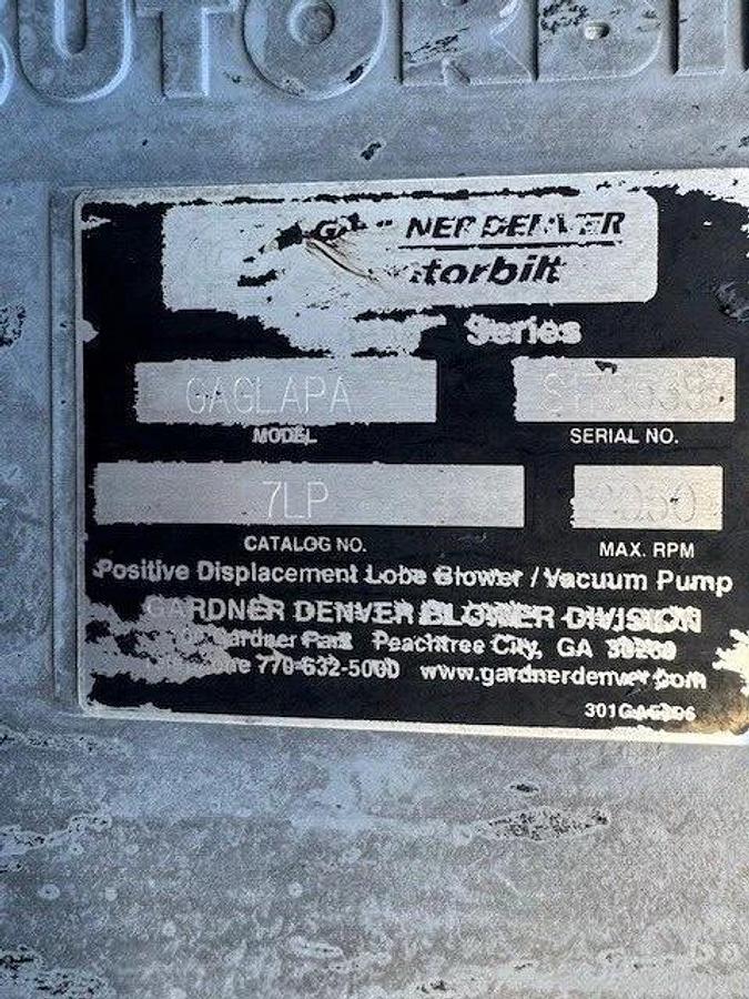 Used Gardner Denver GAGLAPA Blower, 2050 RPM, 7LP, 1 5/8” Shaft