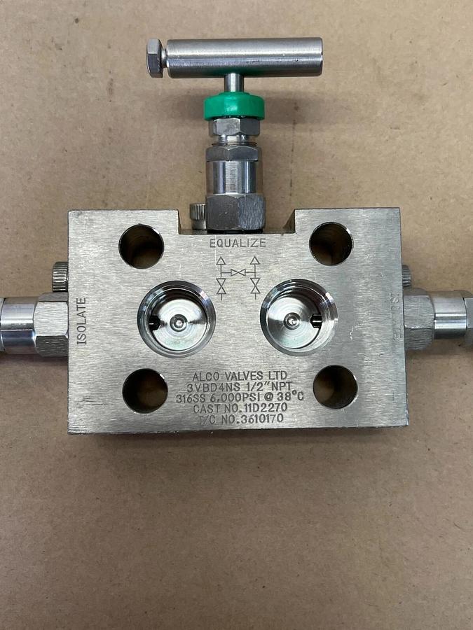 Used Alco Valves 3VBD4NS 1/2” NPT, 316SS Valve - Lot of 2