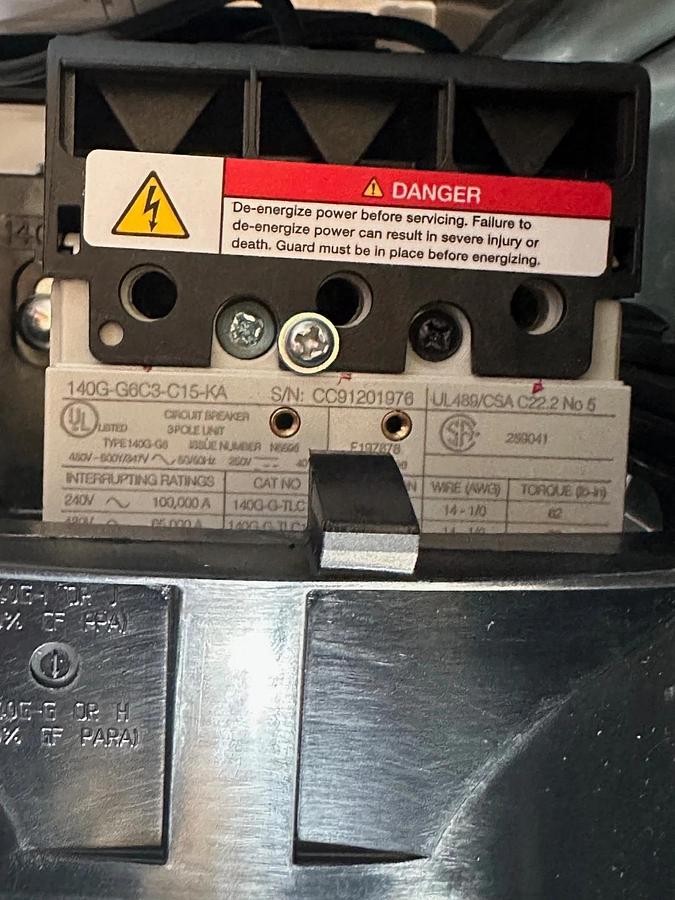 Used Allen Bradley MCC Bucket Size 1 Starter 500F-BO*930 15A Breaker 140G-G6C3-C15-KA