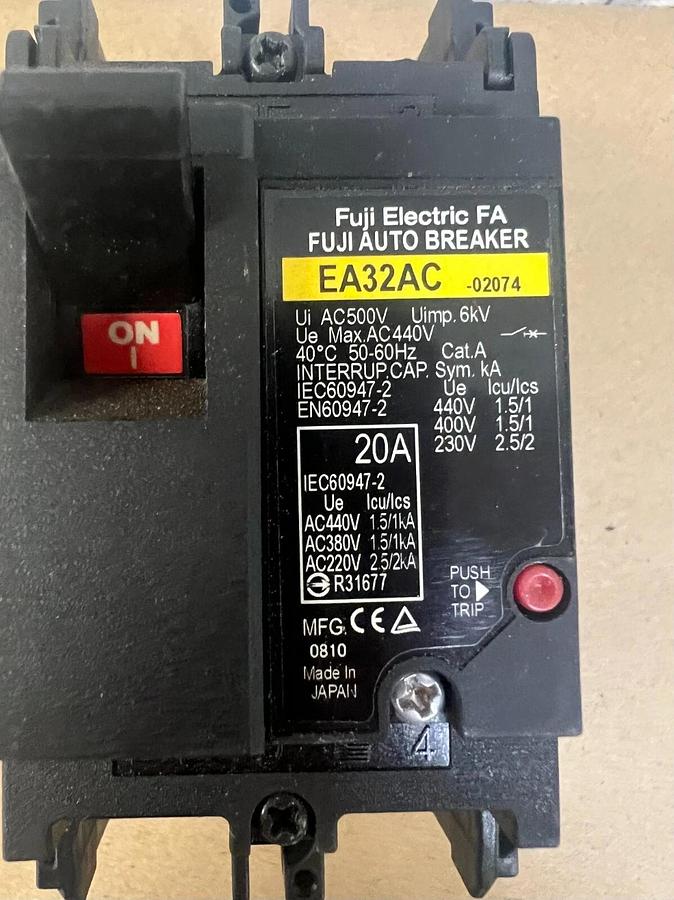 Used Fuji Electric EA32AC 20A Auto Breaker