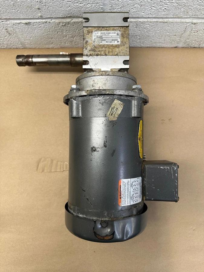 Used Nord SK1SI50 Flexbloc WormGear 1”D x 5-13/16” Shaft Baldor KM3454 1/4Hp 1725Rpm