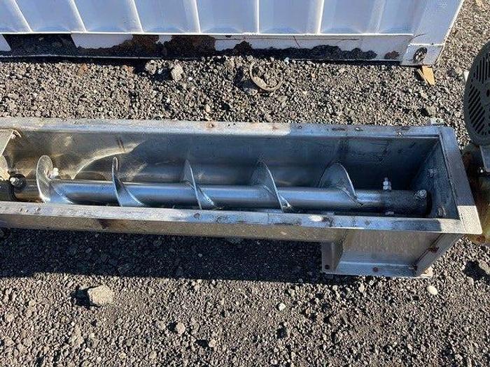 Used Stainless Steel Screw Conveyor 9"x24'3" w/ Toshiba 3HP @ 1755RPM, Dodge Gearbox