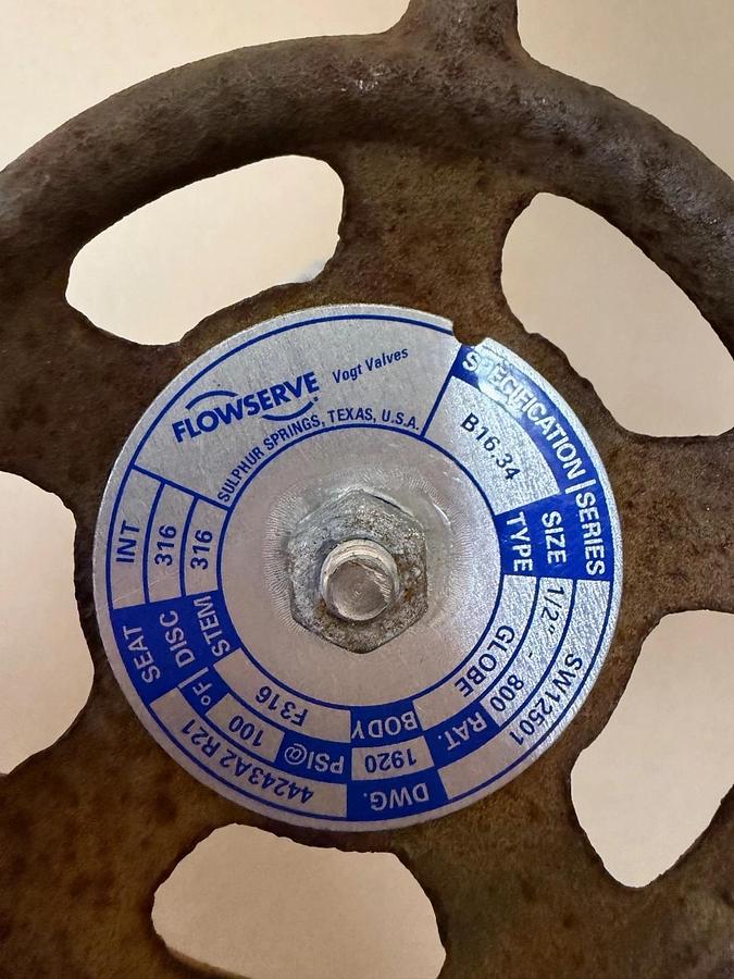 Used Flowserve SW12501 1/2” Globe Valve