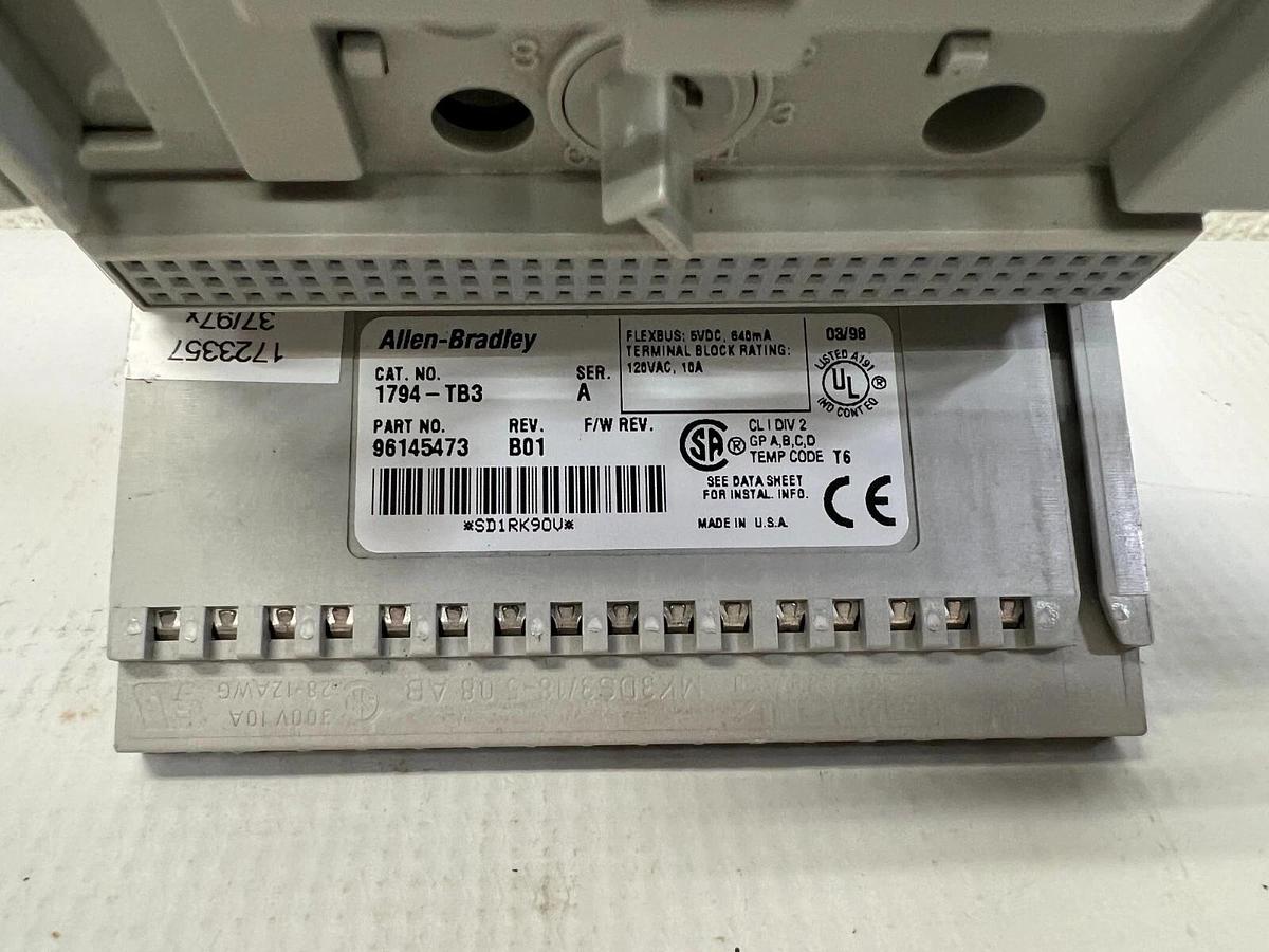 Used Allen Bradley 1794-TB3 Series A Flex I/O Terminal Base