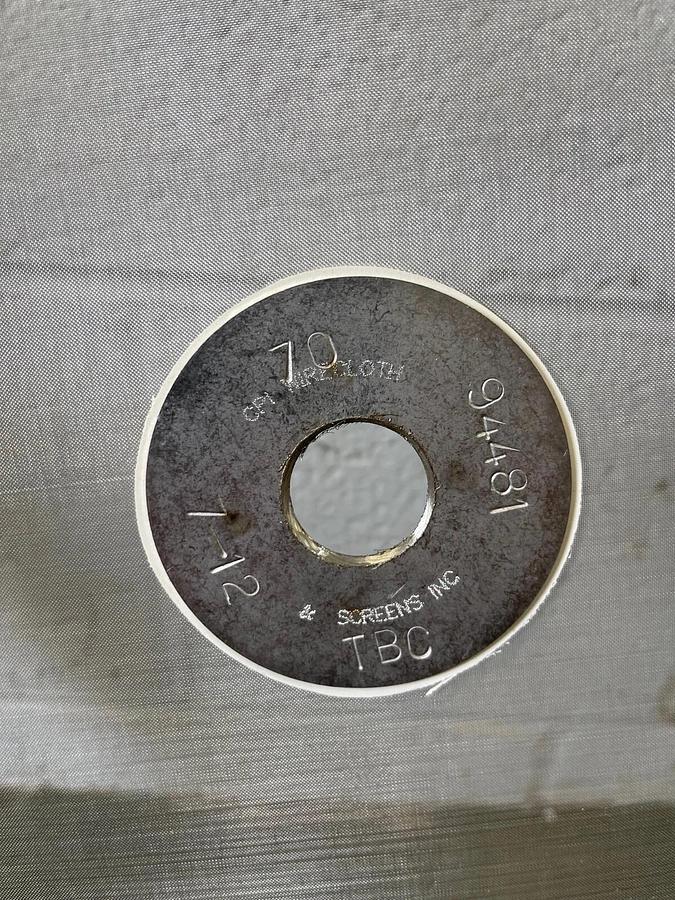 CPI Wirecloth 24” Mesh for Vibratory Screener, 70 Microns, w/ 1” Center Hole