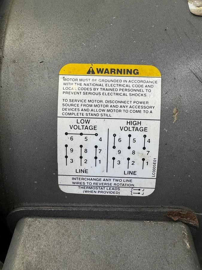 Used Baldor Reliance M3708 Industrial Motor, 5 Hp @ 1160 RPM, 37G813Y833H1