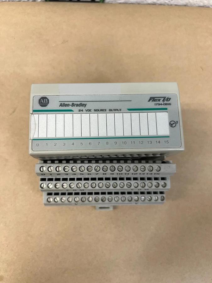 Used Allen Bradley 1794-0B16 w/ Type 1794-TB3/A Flex I/O 24 VDC Source Output