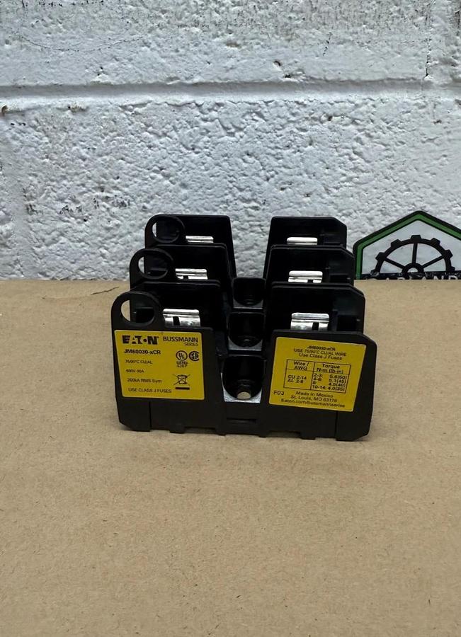 Used Eaton Bussmann JM60030-xCR Fuse Block, 600V, 30A